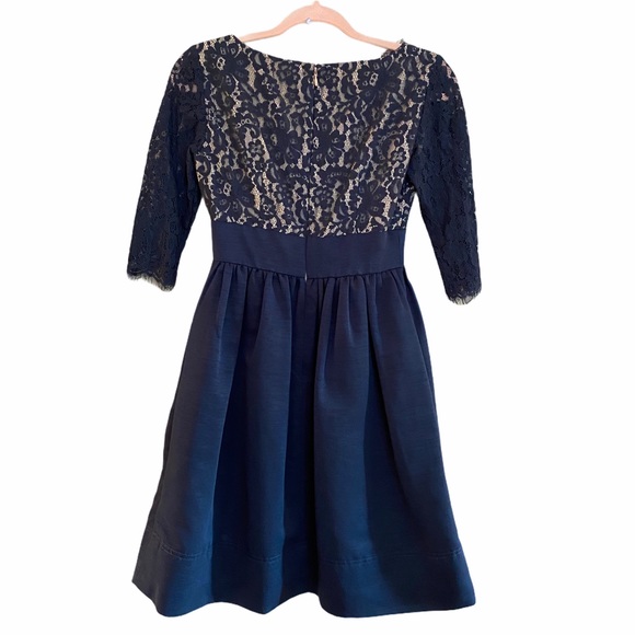 Eliza J Navy Quarter Sleeves Lace Cocktail Dress 2 - Picture 10 of 14